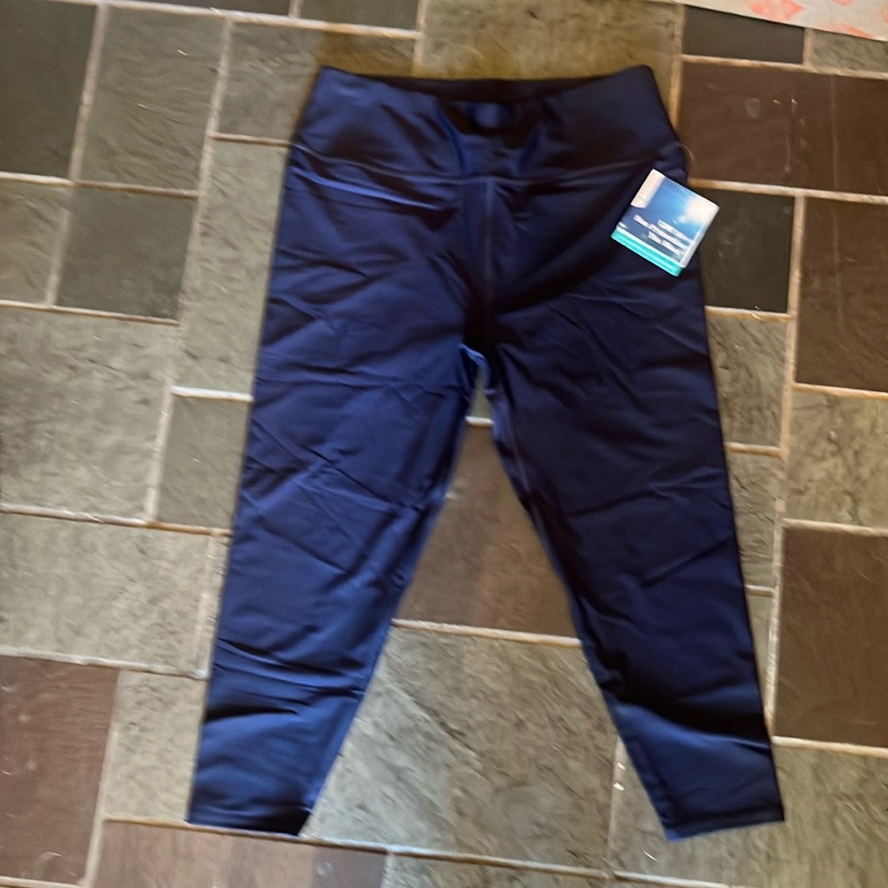 Coolibar Ocean Sculpt High Rise Swim Navy Capri Pants